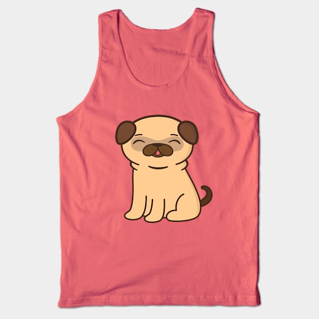 Cute and Kawaii Adorable Pug Tank Top by happinessinatee